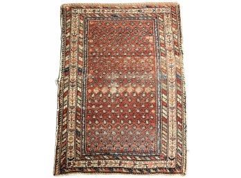 Antique 1920 Persian Malayer Rug Worn Condition
