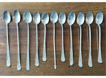 11 Antique 925 (Tested) Silver Teaspoons Unmarked 9.46 Oz.