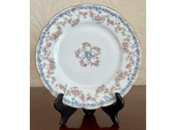 11 Antique Haviland Limoges France Plates With Blue And Pink Flowers