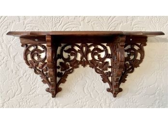 Antique Carved Wood Wall Shelf