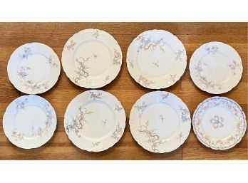 8 Limoges Plates Various Patterns 4 7.5', 4 8.5'