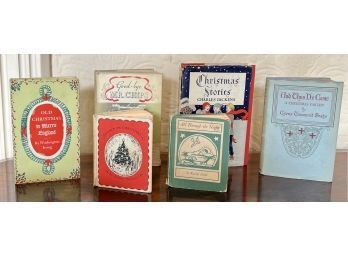 Lot Of Vintage Christmas Themed Books Incl. Christmas Stories By Charles Dickens