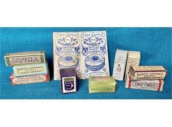 Assorted Antique Sample Toiletries Products Boxes