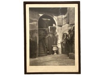 Antique Framed Photo Stairs Under Archway