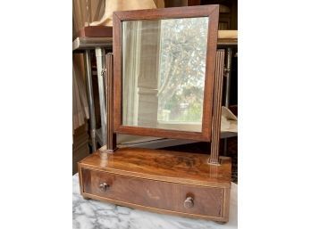 Antique Rosewood Shaving Stand With Mirror And Drawer