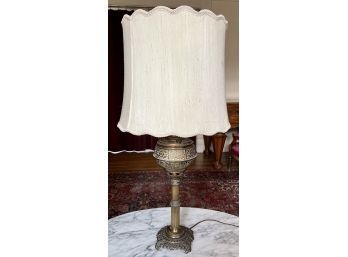 Vintage Brass Table Lamp With Ornate Design