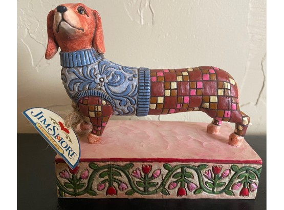 Jim Shore NIB Dachshund Dog Figurine 'Longfellow'