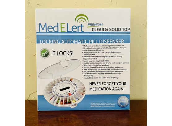 NIB Med-E-Lert Locking Automatic Pill Dispenser