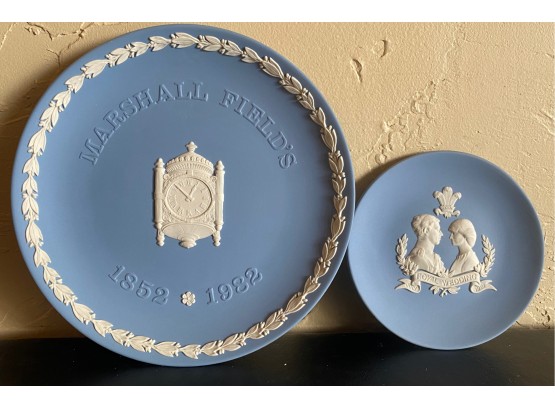 2  Vintage Wedgewood Blue/White Commemorative Plates