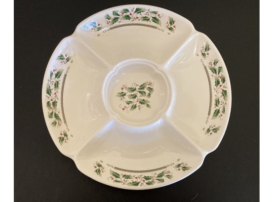 Royal Limited Holly Holiday Chip & Dip Plate