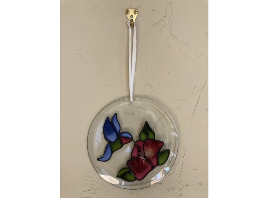 Humming Bird Stained Glass Hanging Piece