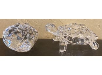 2' Crystal Turtle And Strawberry