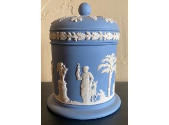 Vintage Wedgewood Blue/White Lidded Jar