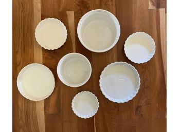 7 Pc. Stoneware White Baking Dishes