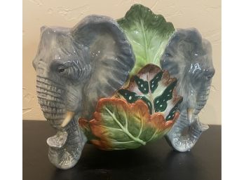 Beautiful Fitz And Floyd Elephant Bowl With Original Box