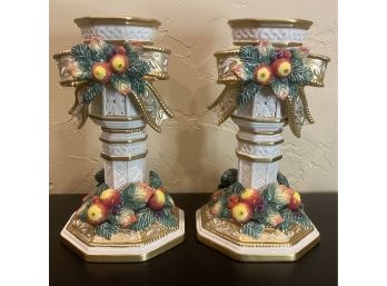 (2) Fitz And Floyd Candle Holders