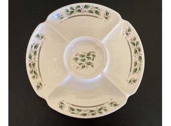 Royal Limited Holly Holiday Chip & Dip Plate