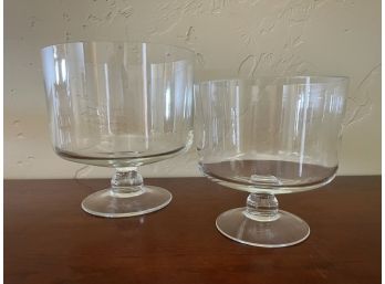 2 Glass Footed Trifle Dishes