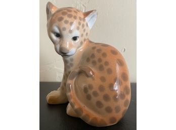 Russian Porcelain Leopard Cub Figurine