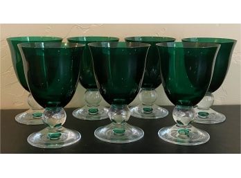 7 Green 6' Lenox Goblets