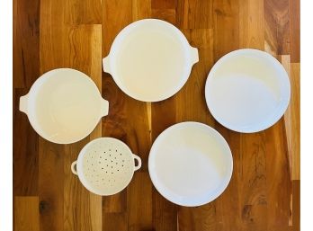 Tart Baking Dishes- White Ceramic  And Strainer