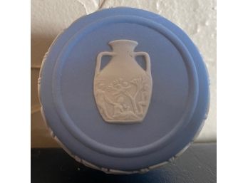 Vintage Wedgewood Blue/White Small Round Trinket Box