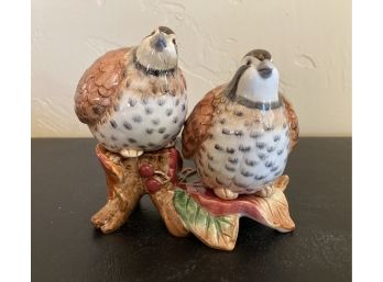 Hand Crafted Fitz & Floyd Huntington Salt & Pepper Shakers W/ Stand