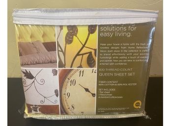 New In Bag 600 Thread Count Queen Sheet Set-buttercup