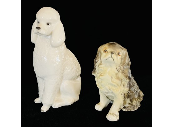 2 Vintage Porcelain Dogs- Russian Made