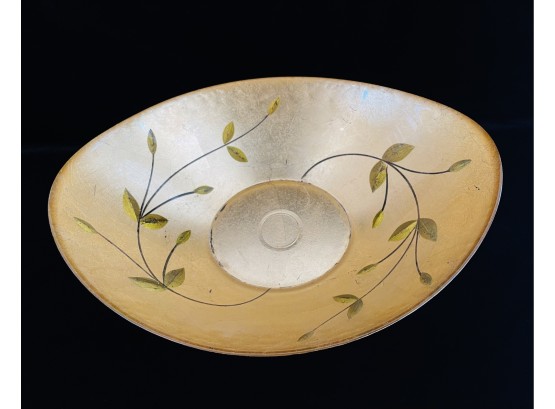 Glass Bowl With Leaf Cut Design