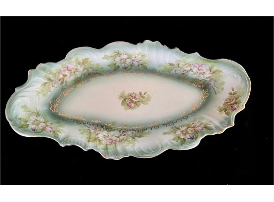 Antique Oval Porcelain Dish By Crescent