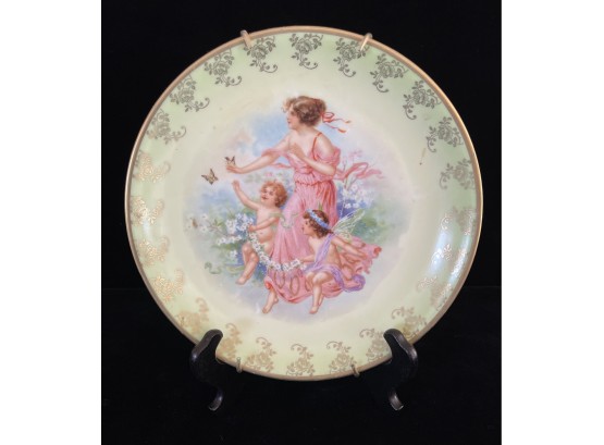 Royal Crescent Bavaria Porcelain Plate  With Woman & 2 Cherubs