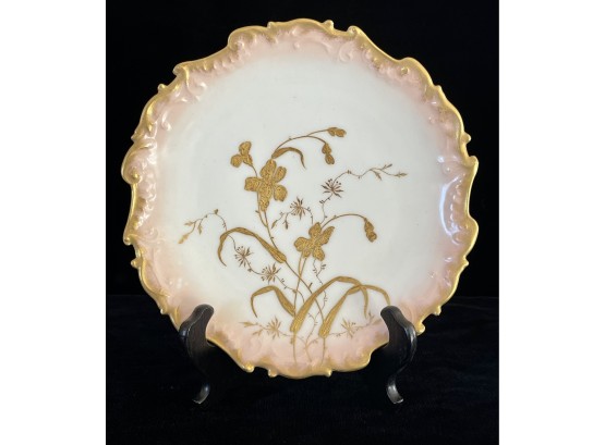 Antique Limoges Plate With Gold Detailing