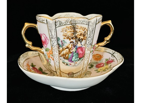 Vintage Czech Porcelain Cup And Saucer