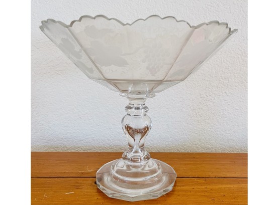 Etched Glass Footed Ball