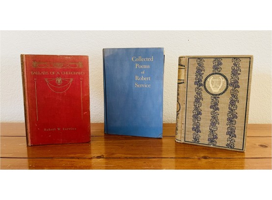 3 Antique Poetry & Ballads Books By Robert W. Service