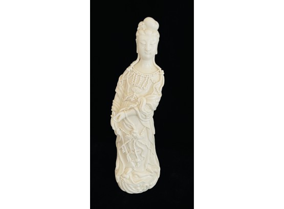 Ivory Tone Porcelain Statue With Stamp Inside