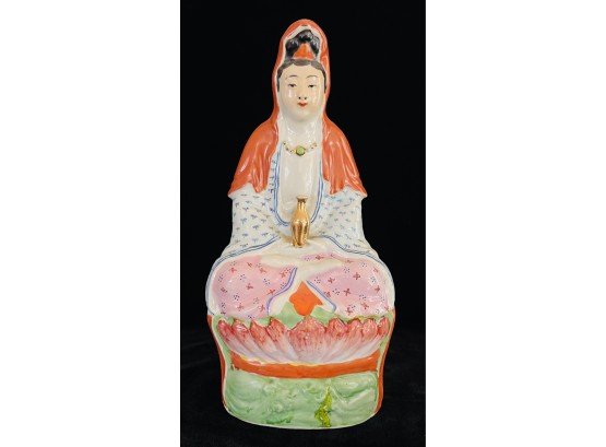 Stamped Chinese Porcelain Seated Figure