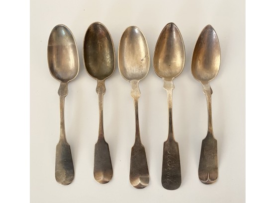 900 Coin Silver 1800's Spoons-106.4 Grams