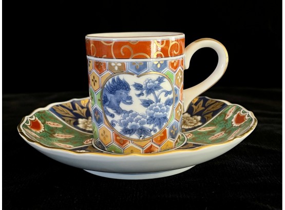 Chinese Porcelain Cup And Saucer- Marked