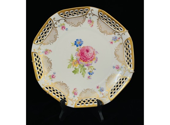 Beautiful Bavarian Open Cutwork Porcelain Plate