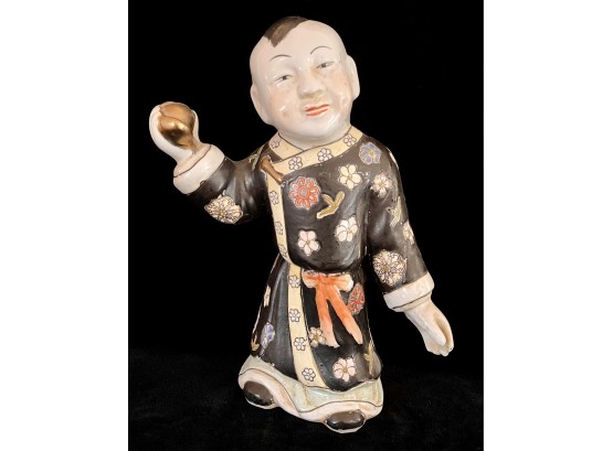 Asian Porcelain Figure With Black Robe