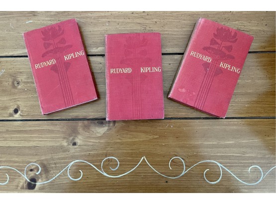 3 Antique Rudyard Kipling Books
