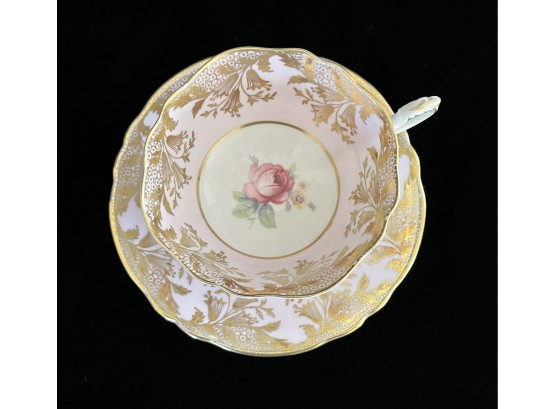 English Bone China Tea Cup And Saucer- Pink Rose