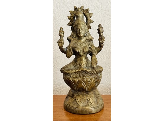 Solid Brass Seated Goddess