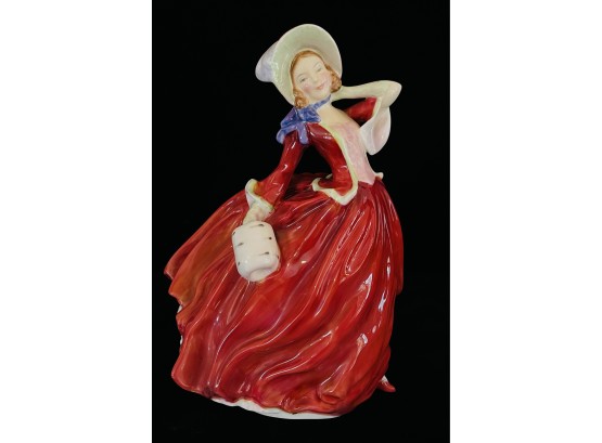 Royal Dalton 'autumn Breezes' Figurine In Red Dress
