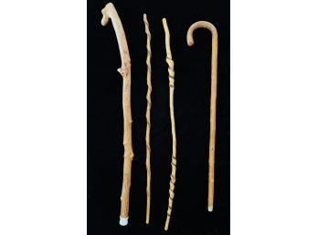 4 Piece Wood Canes/walking Sticks