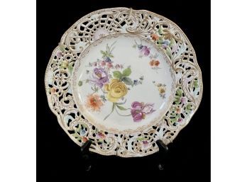 Ornate German Porcelain Cut Work Plate