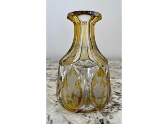 Beautiful Antique Cut Glass Amber To Clear Decanter- No Stopper