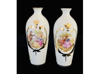2 Small Limoges Porcelain Vases N